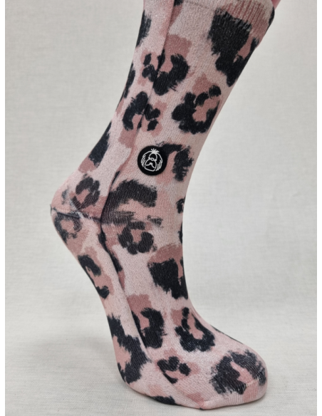 CALCETINES LUREX LEOPARDO ROSA